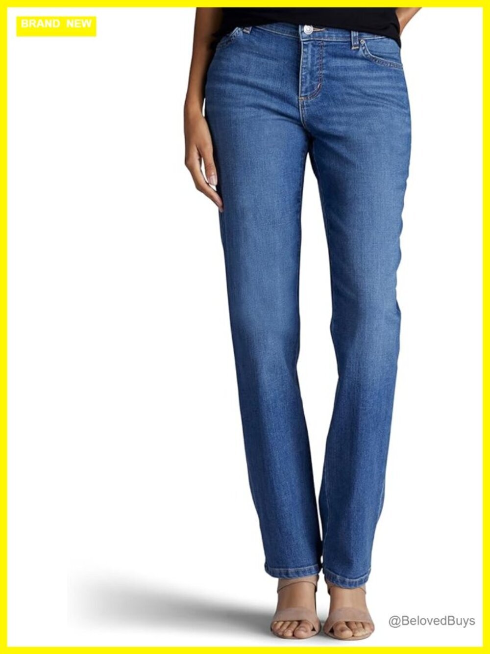 Petite Relaxed Fit Straight Leg Jeans - Mid Rise, Cotton Blend Stretch